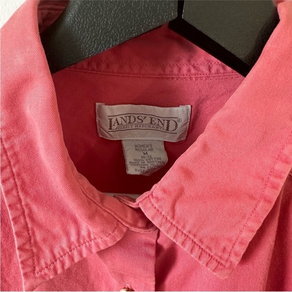 LANDS END | Women’s Long Sleeved Button Down 100% cotton Top size Medium - Picture 7 of 9